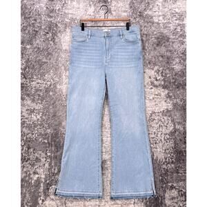 FRAME Denim Jeans 32 Womens Le Easy Flare Raw Hem Split